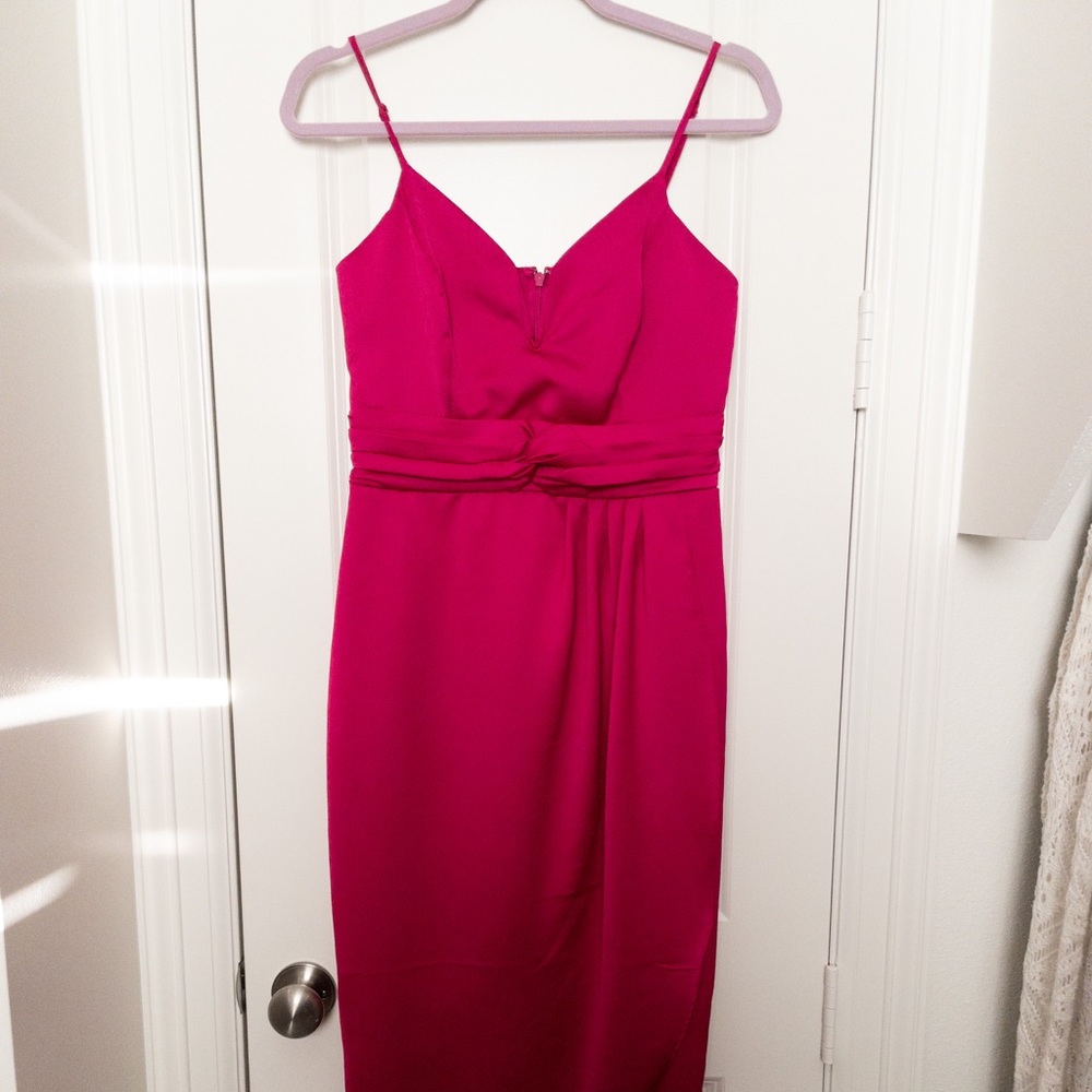 Pink midi cocktail dress